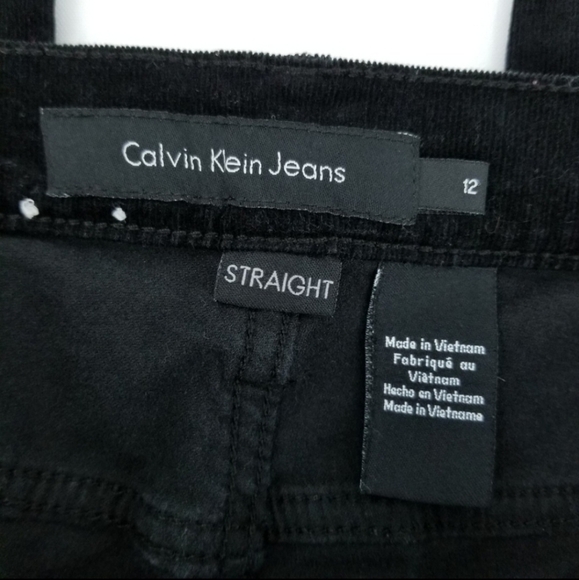 Calvin Klein Black Corduroy Pants Straight Women's 12 Classic Neutral Everyday - Picture 8 of 9